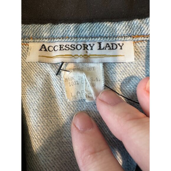 Accessory Lady Vintage Denim Vest Equestrian Horse Bit Detail Size Large - Picture 4 of 7